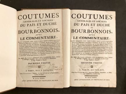 AUROUX DES POMMIERS (Mathieu). Coutumes Générales 