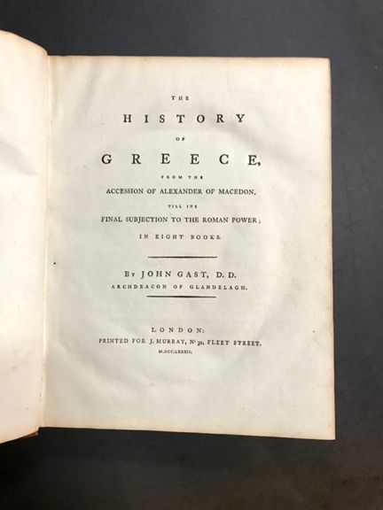 GAST (John). History of Greece, From the accession