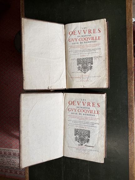 COQUILLE (Guy). Les œuvres de maistre Guy Coquille