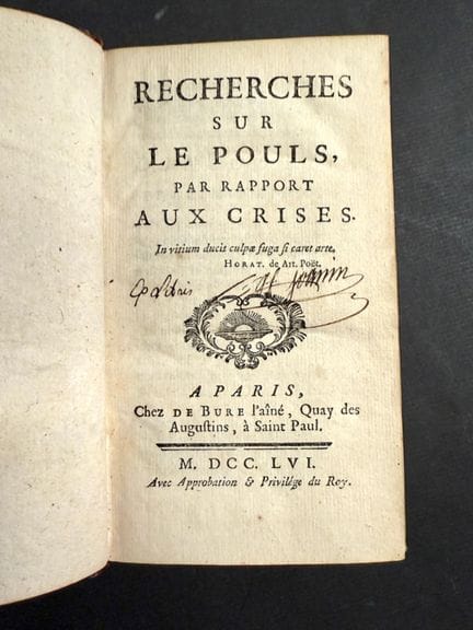 BORDEU (Théophile de). Recherches sur le pouls, pa