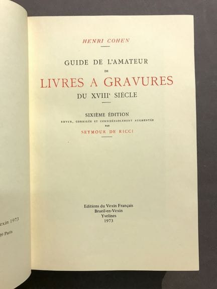 COHEN (Henri). Guía para el aficionado a los libro