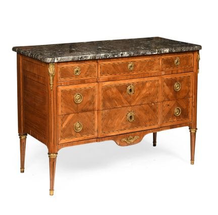 CHEST OF DRAWERS in rosewood veneer, inlaid with a