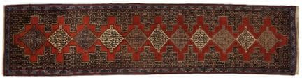 IRAN, Seneh 
Hand-knotted wool gallery rug featuri
