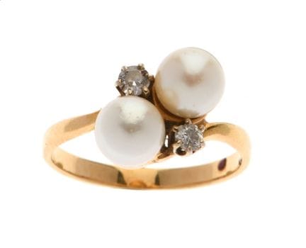 ANILLO «Toi &amp; Moi» de oro de 750‰ adornado con