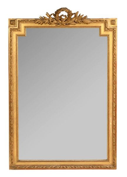 Wooden MIRROR with gilded stucco, featuring a desi
