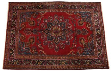 IRAN, Tabriz
Hand-knotted wool carpet with a red b