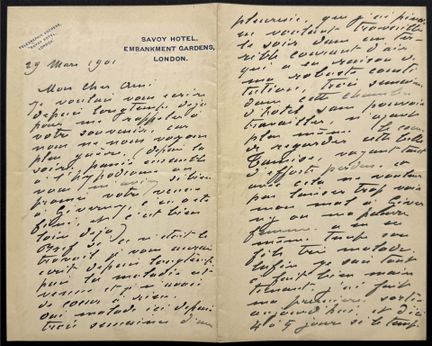 MONET (Claude)
Lettre autographe signée « Claude M