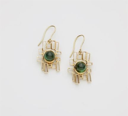 Goldschmiede Lepping
A pair of 14k gold and green 