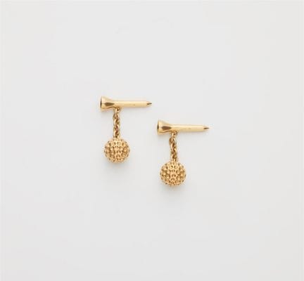 Cartier
A pair of French 18k gold golf ball & tee 