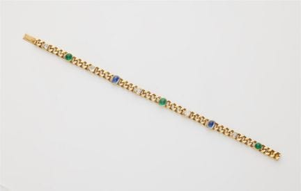 An Edwardian 18k gold, diamond and sugarloaf-cut e