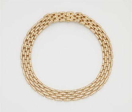 Cartier
A French 18k yellow gold and diamond "Mail