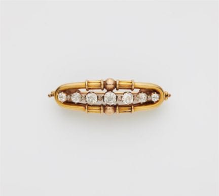 A convertible Russian 12k yellow gold and diamond 
