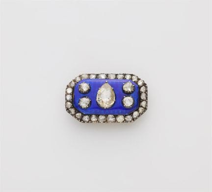 A silver and Royal blue guilloche enamel and foile