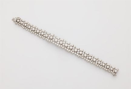 An 18k white gold and diamond cocktail bracelet.

