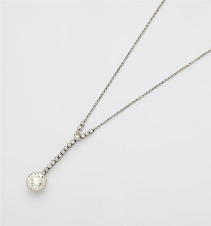 A 14k white gold and diamond Belle Epoque necklace