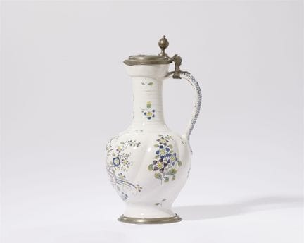 Cruche à col étroit avec décor floral amérindien

