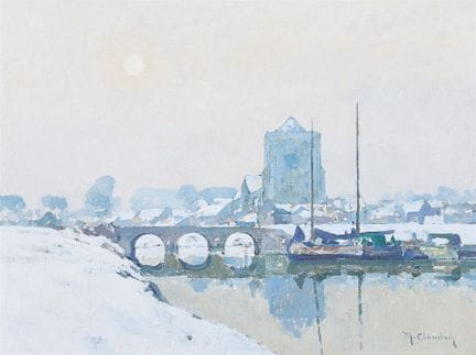 马克斯·克拉伦巴赫

《冬日阳光》

布面油画。39.5 × 52.4 厘米。
右下角签名：M. C
