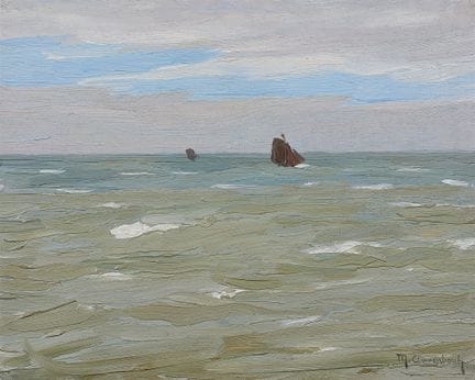 马克斯·克拉伦巴赫

《小海景》，北海

纸本油画，裱于硬质纤维板上。24 x 30 厘米。
右下角