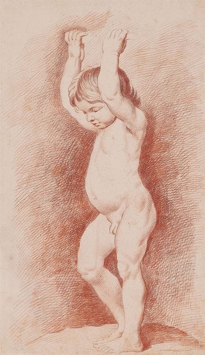 埃德梅·布夏尔东

双臂高举的男孩

红褐色粉笔画。38 × 22 厘米。

来源
德国私人收藏。

