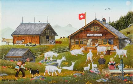 Albert Manser 1937–2011  
Beim Ziegenmelken, 1996 