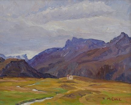玛莎·昆茨 1876–1961  
阿尔普·弗利克斯 
布面油画 
右下角签名：M. Cunz 
4