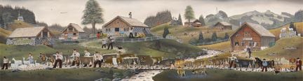 Albert Manser 1937–2011  
Alpfahrt nach dem Regen,