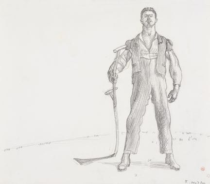 费迪南德·霍德勒 1853–1918  
《园丁》 
纸本铅笔画 
右下角署名“F. Hodler”