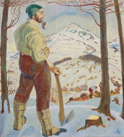 Sebastian Oesch 1893–1920  
Holzfäller, 1919 
Öl a