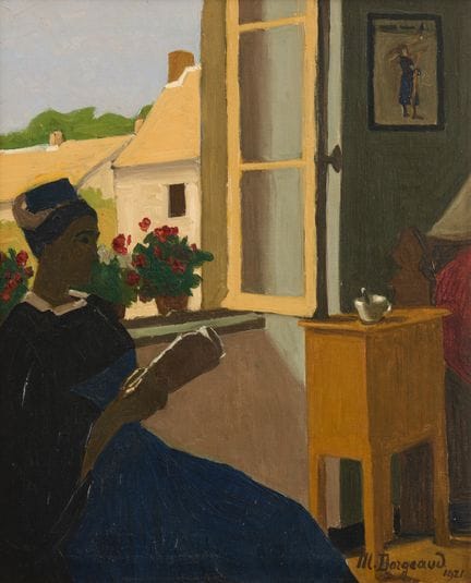 Marius Borgeaud 1861–1924  
Mujer leyendo en su ve