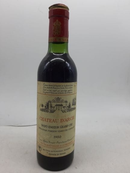 1980 Ch D'ARCIE, Saint Emilion, 1 1/2 Blle
Voir ph