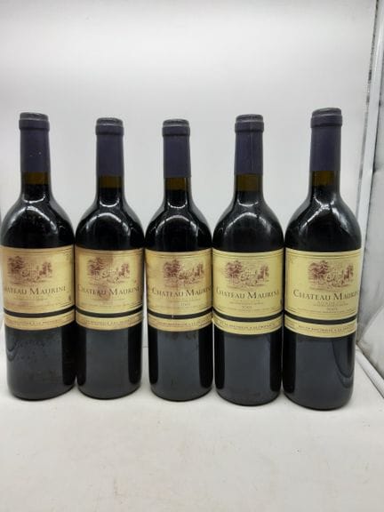 2005年 MAURINE 红葡萄酒，波尔多，5瓶
请查看照片了解酒瓶状况