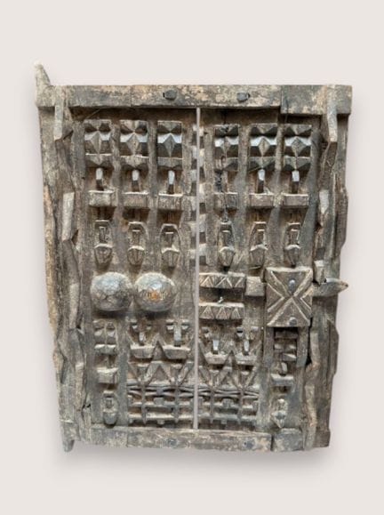 DOGON - MALI
Late-period wooden door panel with ge