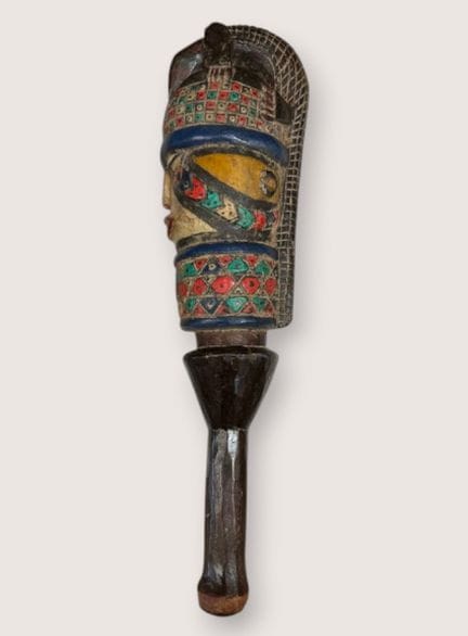 KUYU - CONGO/DRC
Wooden KEBE KEBE marotte with bla