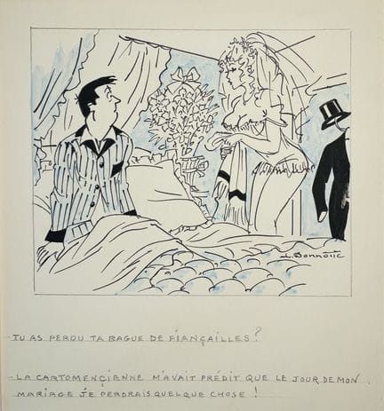 Sur le thème du MARIAGE. Huit dessins à l'encre no