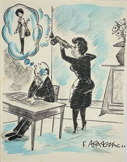 Sur le thème du COUPLE. Huit dessins à l'encre noi