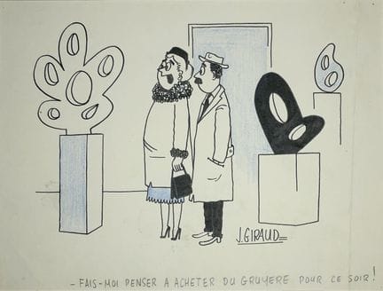 Sur le thème de l'ART MODERNE. Six dessins à l'enc
