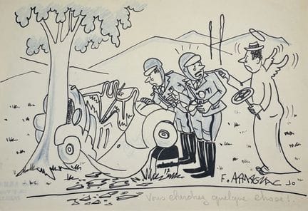 Sur le thème DES MOINES et DES ANGES. Dix dessins 
