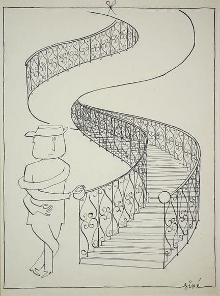 SINÉ Maurice.
Sans légende. (L'escalier hélicoïdal