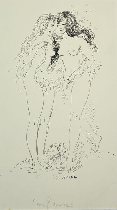 Sur le thème de L'EROTISME. Neuf dessins à l'encre