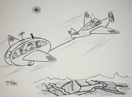 OTÉRO Manuel.
Sans légende.
Dessin à l'encre noire