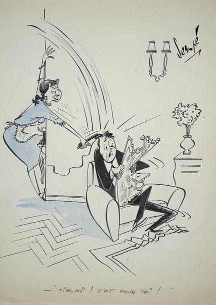 SEMPÉ Jean-Jacques.
« Tiens ! c'est pour toi ! ».

