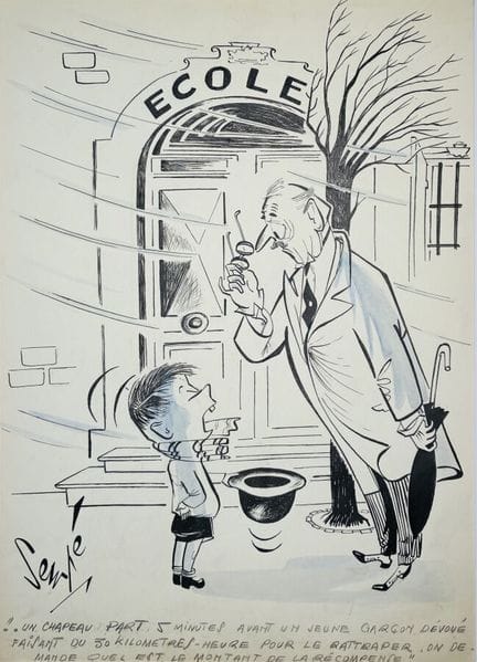 SEMPÉ Jean-Jacques.
ECOLE «  ..Un chapeau part 5 m