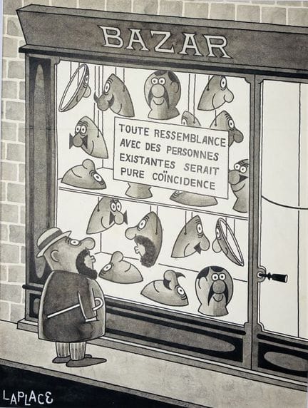 Sur le thème DES VITRINES. Six dessins à l'encre n