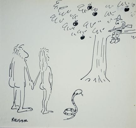 REISER Jean-Marc.
Sans légende. (Adam et Eve)
Dess