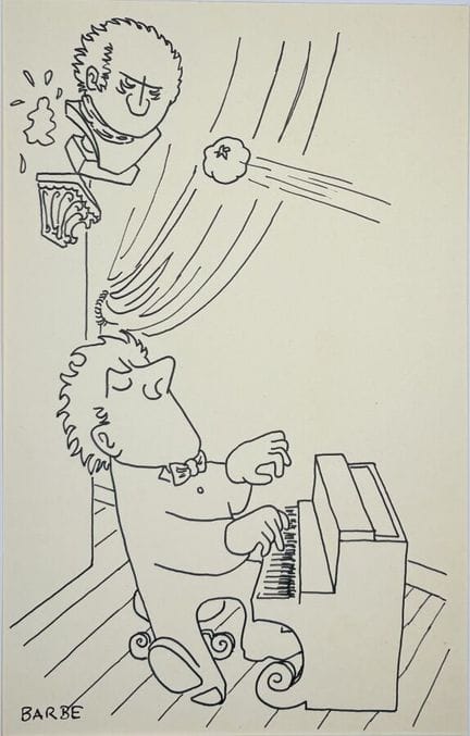 Sur le thème de LA MUSIQUE. Huit dessins à l'encre
