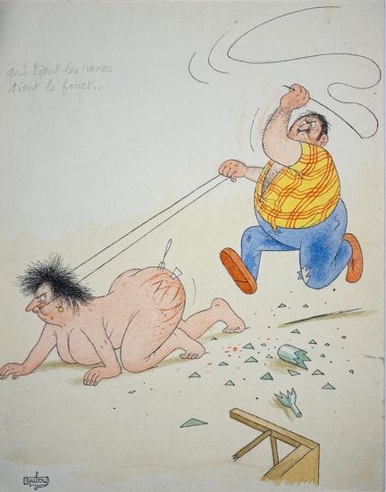 DUBOUT Albert. 
« Qui tient les rènes tient le fou