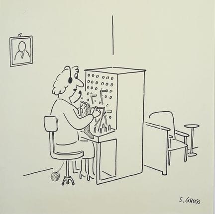 GROSS Sam. 
Sans légende. (La standardiste)
Dessin