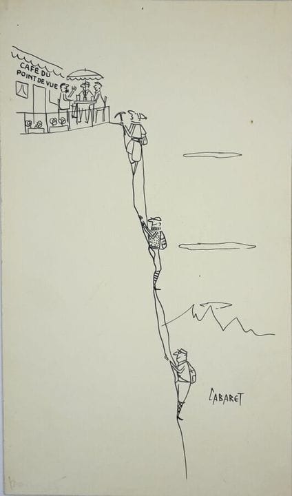 CABARET. 
Sans légendes.
Quatre dessins à l'encre 