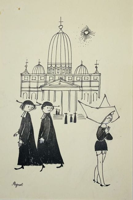 PEYNET Raymond.
Sans légende.
Dessin à l'encre noi