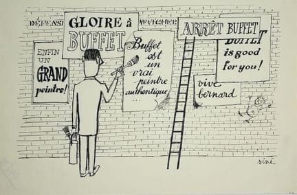 SINÉ Maurice.
« Gloire à BUFFET ».
Dessin à l'encr